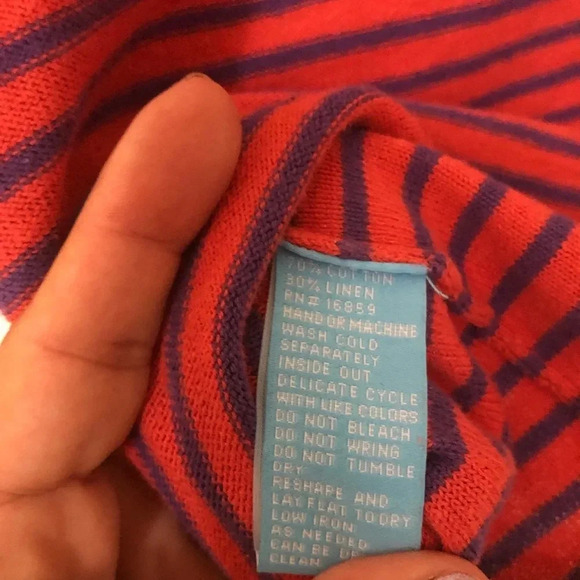 . J. McLaughlin Cotton Striped Tops for Women sz large - Picture 4 of 5